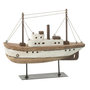 Voir la diapositive 1 : Paris Prix Bateau sur Socle en Bois  Gene  29cm Naturel & Blanc