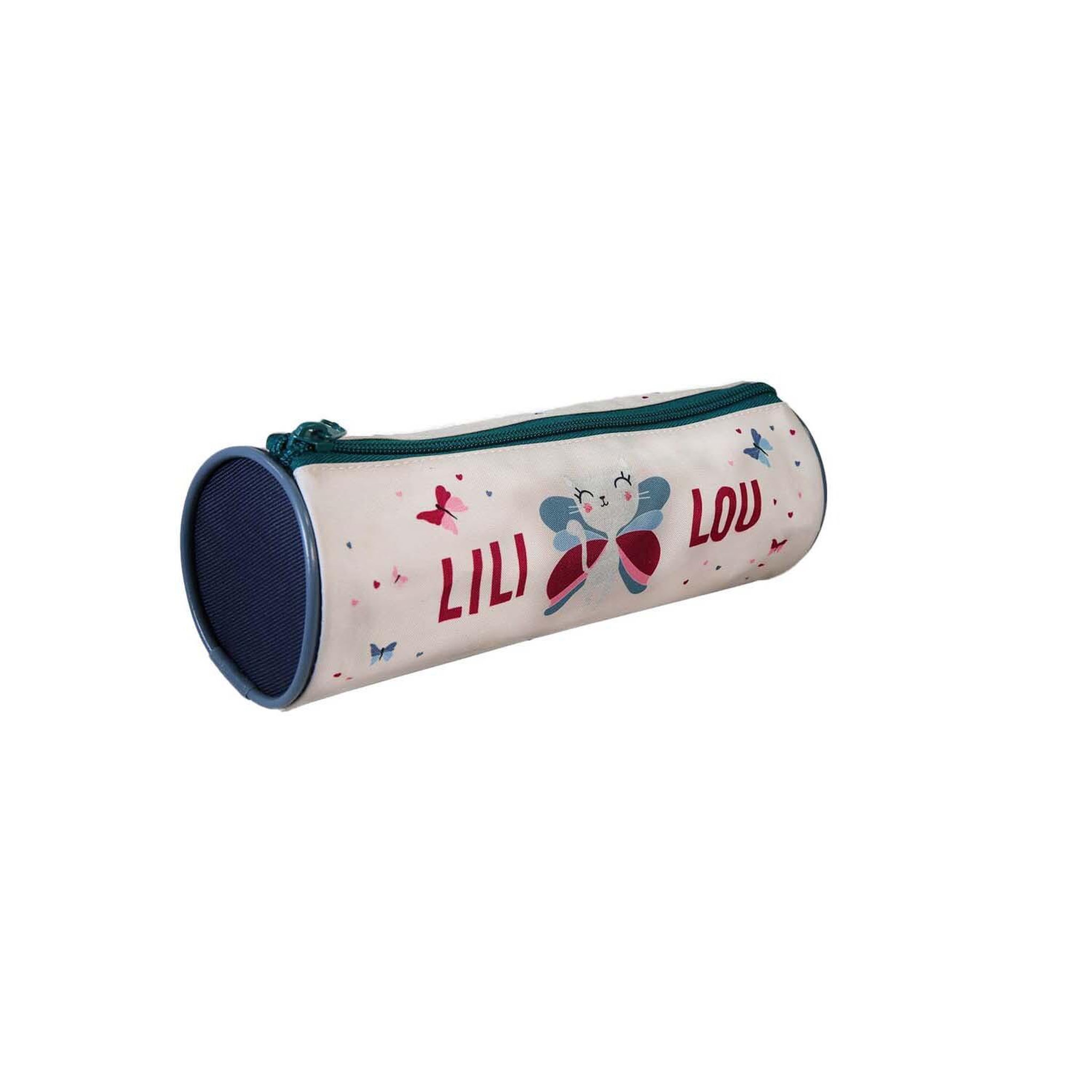 Voir la diapositive 2 : Bagtrotter Lili Lou - Trousse scolaire ronde - Beige - Fille - 1 compartiment