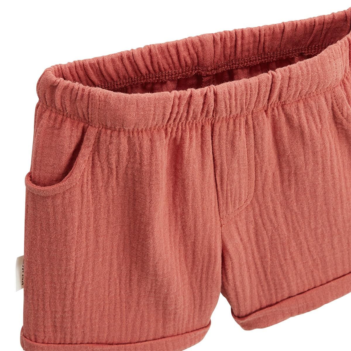 Petit Béguin Ensemble enfant t-shirt et short en gaze de coton Liwa