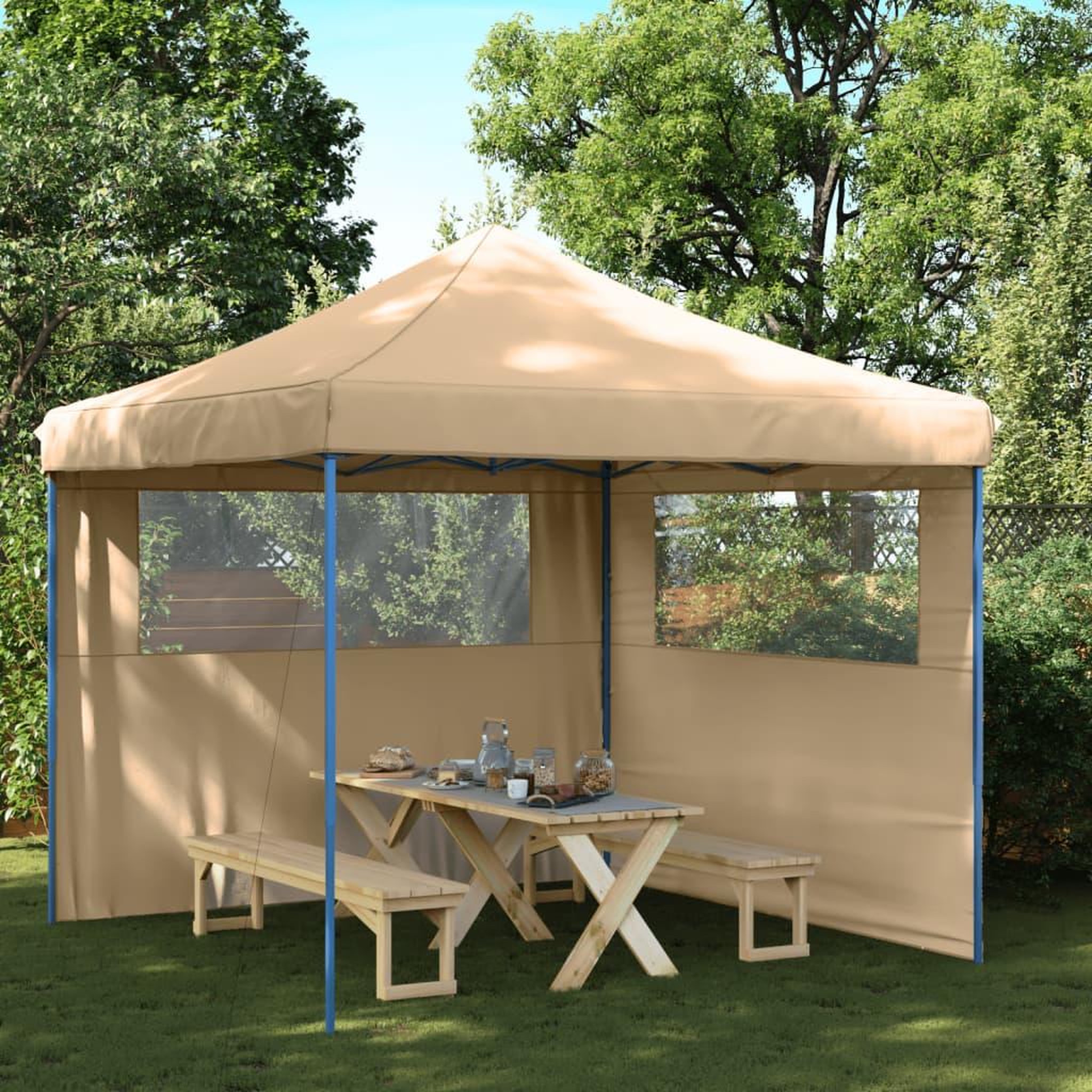 VIDAXL Tente de reception pliable escamotable avec 2 parois laterales