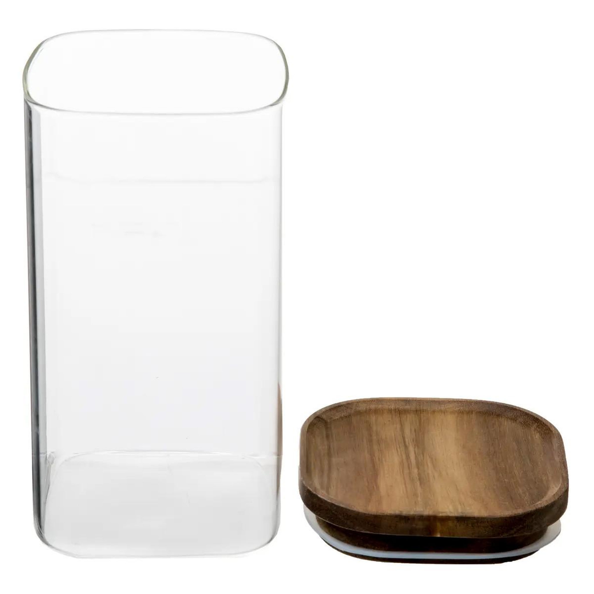 Voir la diapositive 2 : FIVE Bocal en verre  hermet  1,3l transparent & marron
