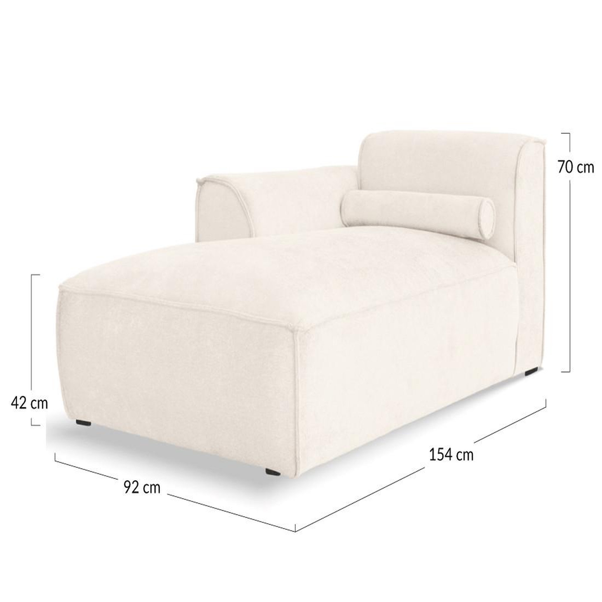 Voir la diapositive 6 : BEST MOBILIER Felix - module d'assise méridienne gauche en tissu texturé