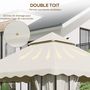 Voir la diapositive 5 : OUTSUNNY Toile de rechange pour barnum tonnelle 3 x 3 m tissu polyester haute densité 180 g/m² anti-UV crème