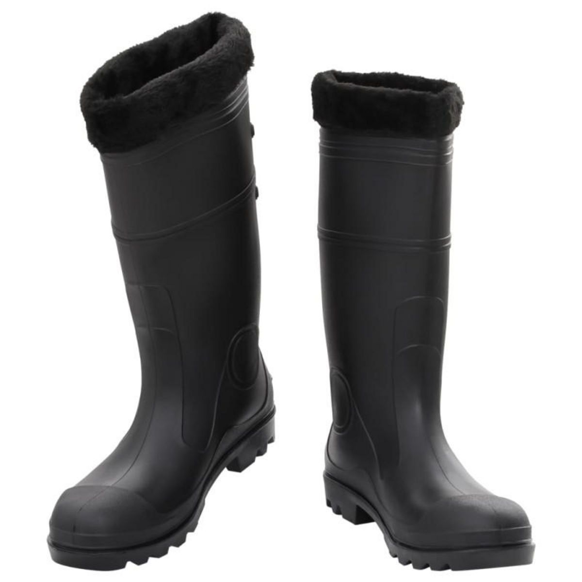 VIDAXL Bottes de pluie avec chaussettes amovibles noir taille 46 PVC