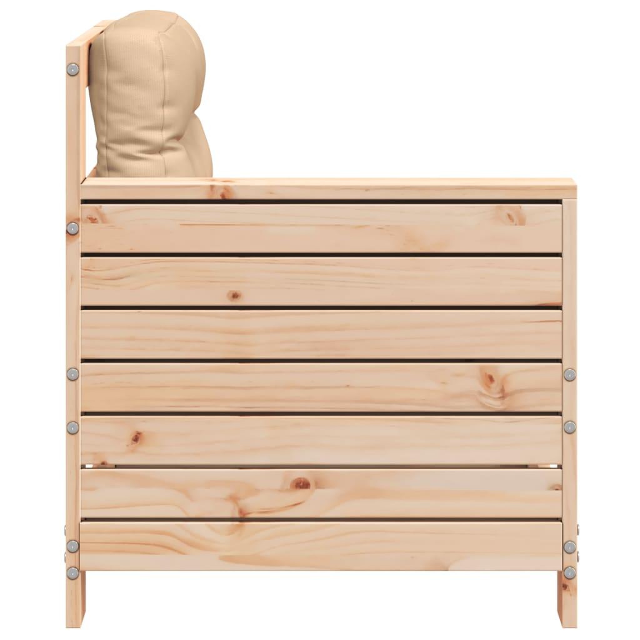 Voir la diapositive 5 : VIDAXL Canape de jardin accoudoir avec coussin bois massif de pin