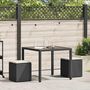 Voir la diapositive 2 : VIDAXL Tabourets jardin coussins 2 pcs noir 40x40x43 cm resine tressee