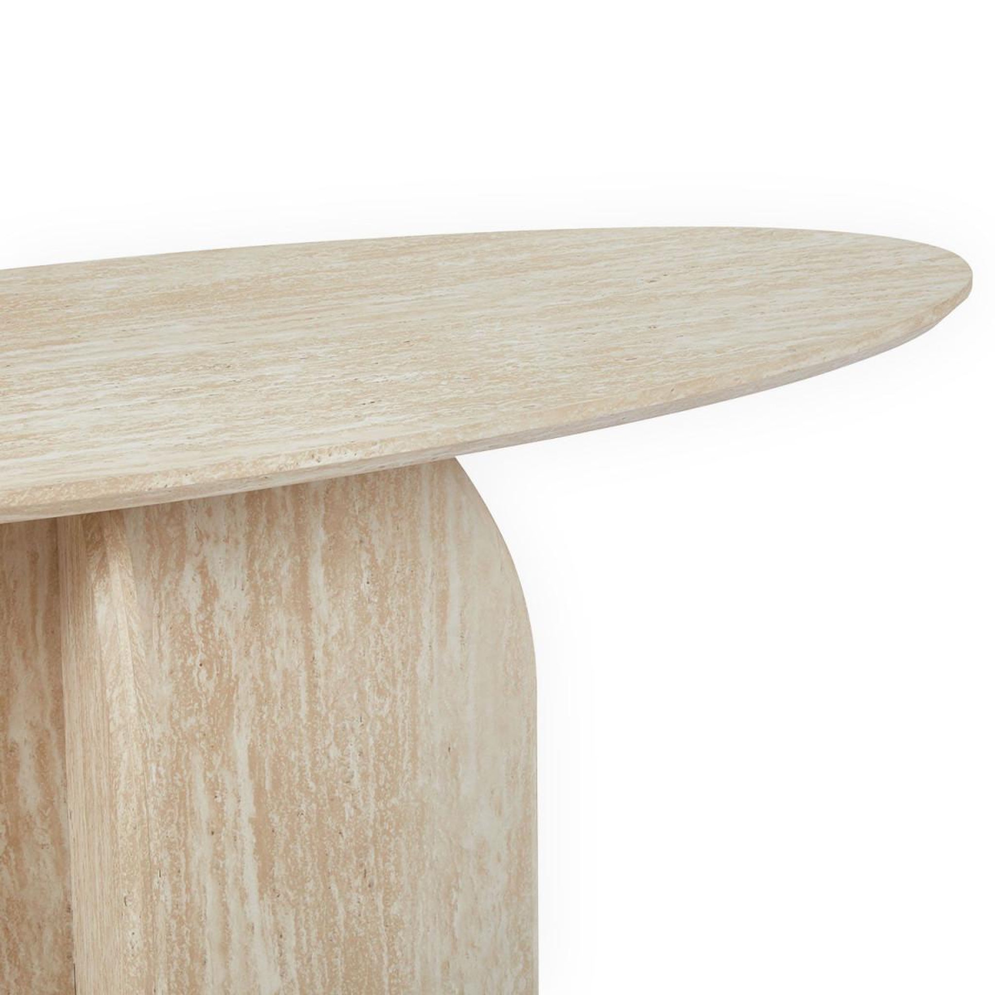 Voir la diapositive 3 : Paris Prix Console design effet travertin  catrina  120cm beige