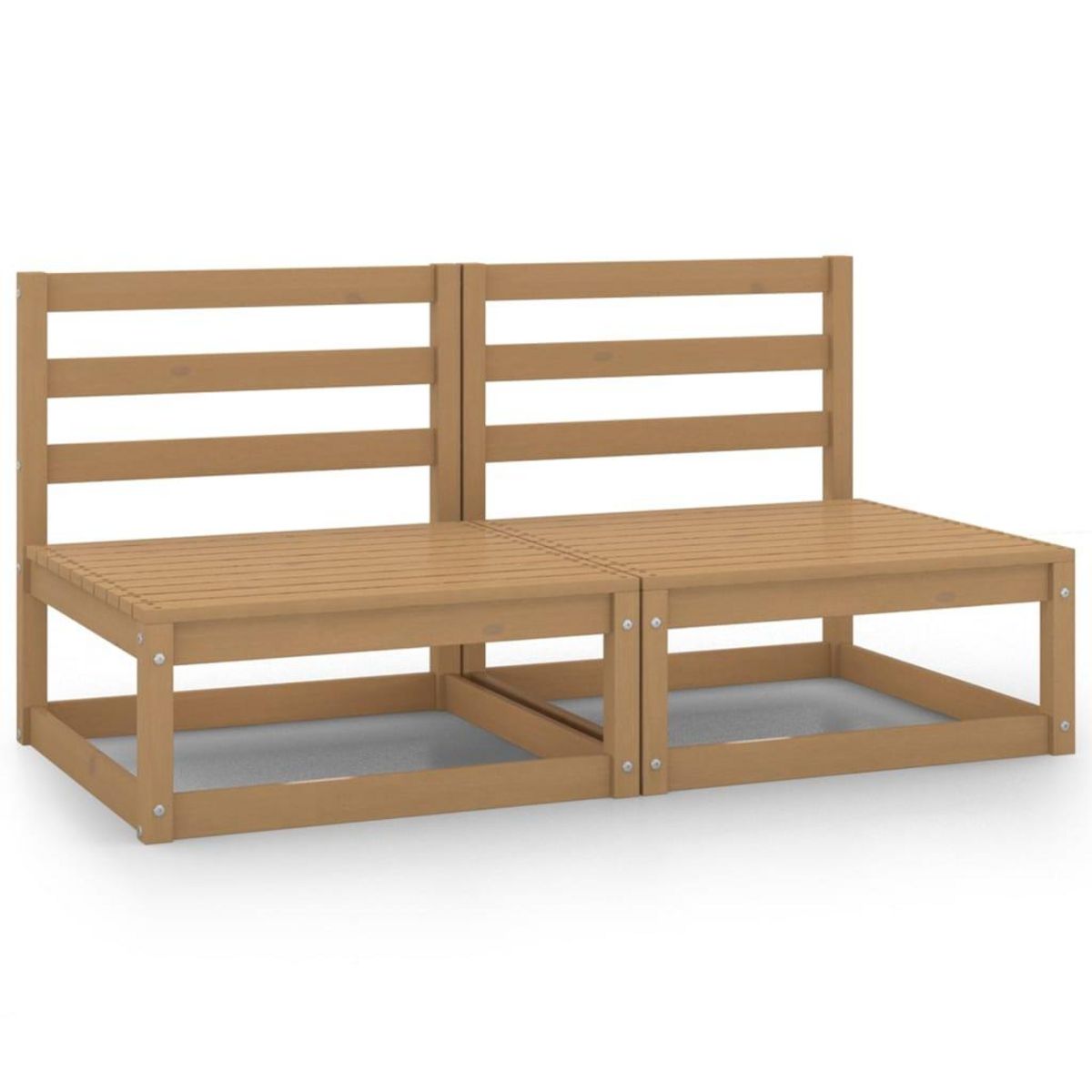 VIDAXL Canapes centraux de jardin 2 pcs marron miel bois de pin solide