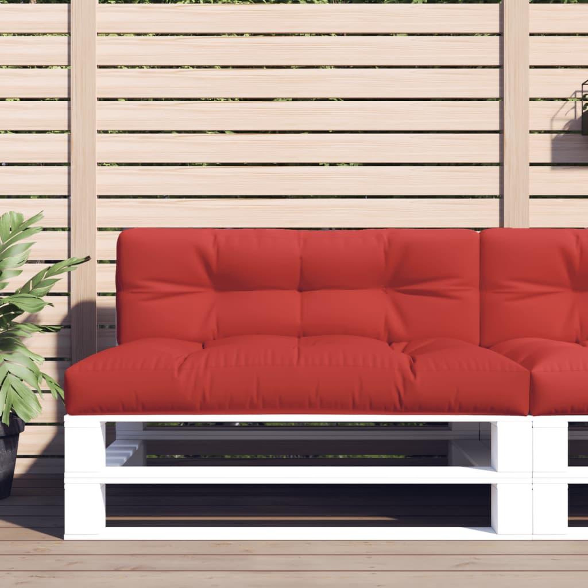 VIDAXL Coussin de palette rouge 120x40x12 cm tissu