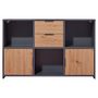 Voir la diapositive 9 : Commode de rangement 2 portes 2 tiroirs 3 niches TEO 