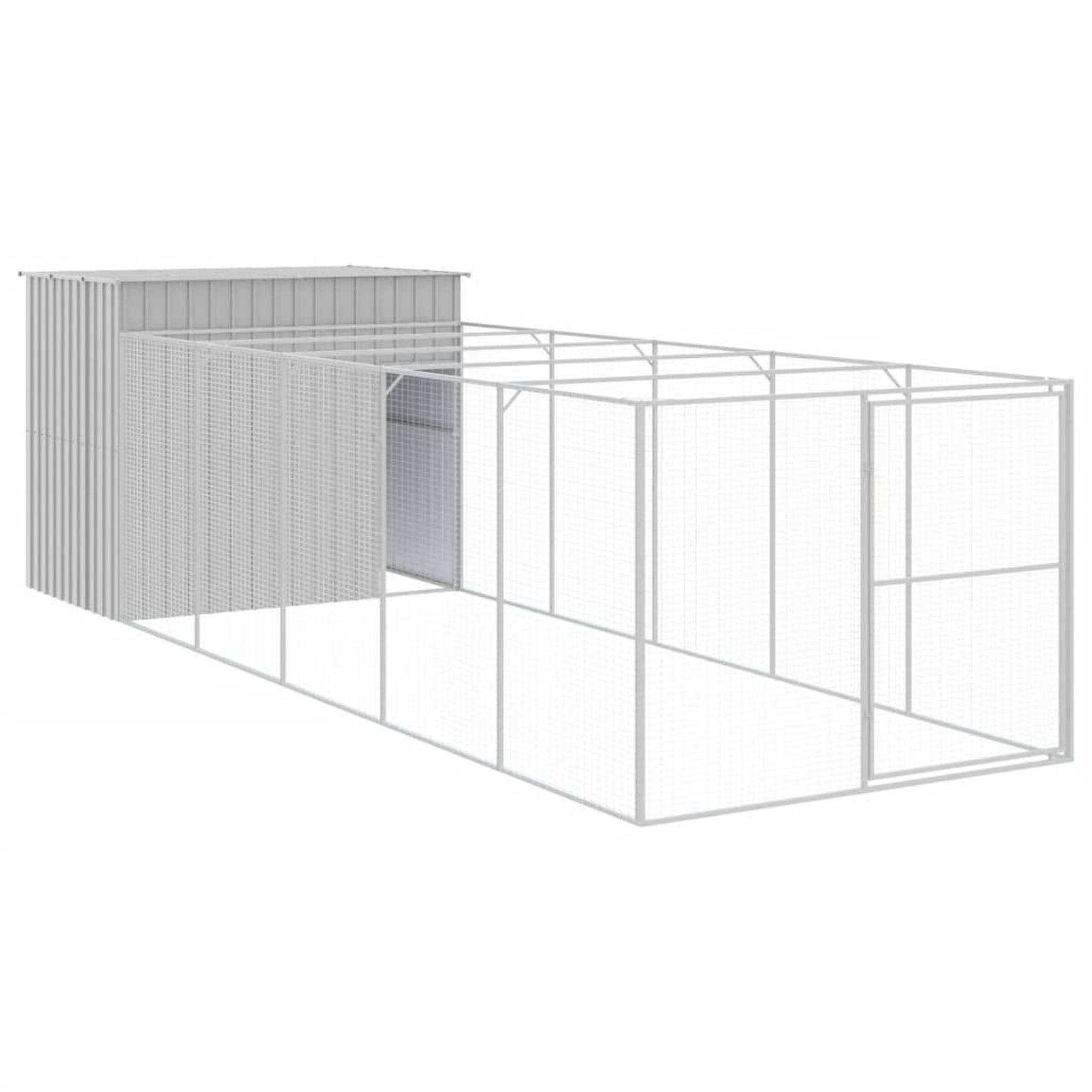 Voir la diapositive 2 : VIDAXL Niche pour chien avec cour gris clair 214x661x181 cm