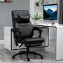 Voir la diapositive 2 : HOMCOM HOMCOM Fauteuil de bureau manager massant hauteur réglable dossier inclinable repose-pied + appui-tête 68 x 79 x 104-112 cm noir