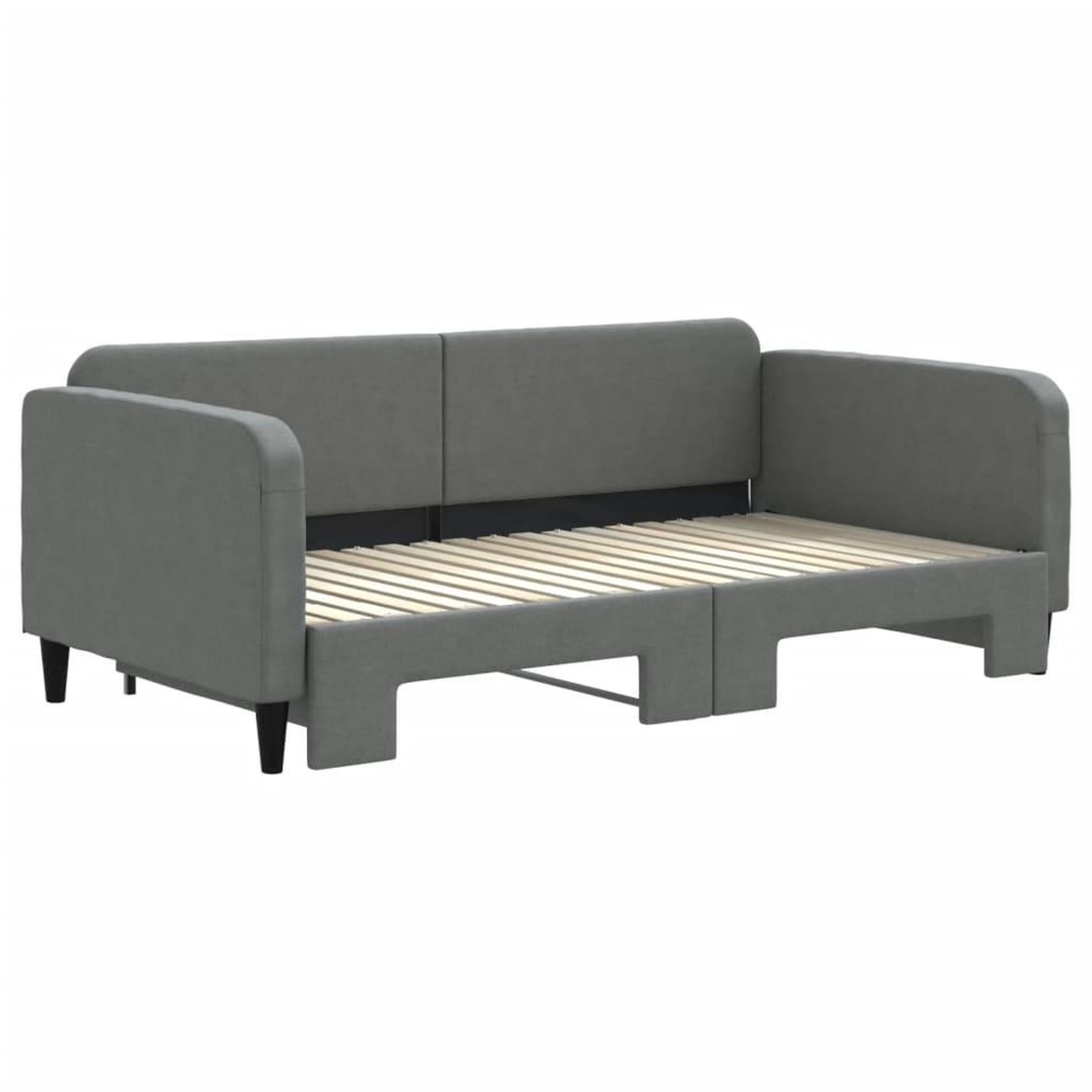 Voir la diapositive 3 : VIDAXL Lit de jour avec gigogne sans matelas gris fonce 90x190 cm