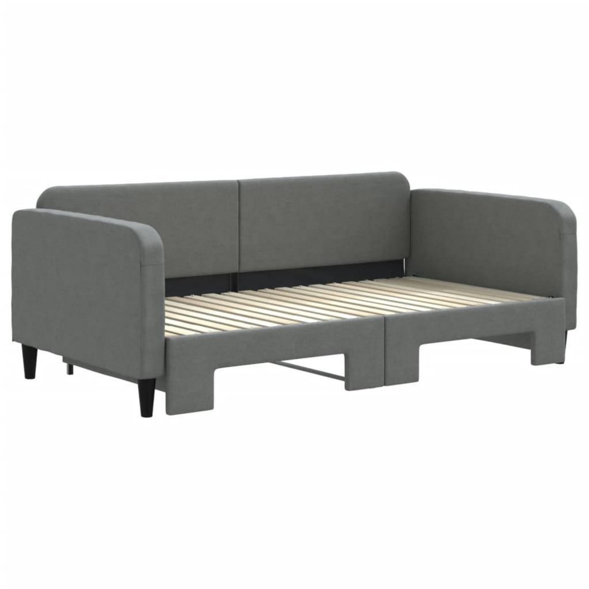VIDAXL Lit de jour avec gigogne sans matelas gris fonce 90x190 cm