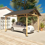Voir la diapositive 3 : SWEEEK Carport CALISTA en aluminium et acier anthracite. 12 m²