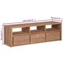 Voir la diapositive 6 : VIDAXL Meuble TV Bois massif de teck et finition naturelle 120x30x40cm