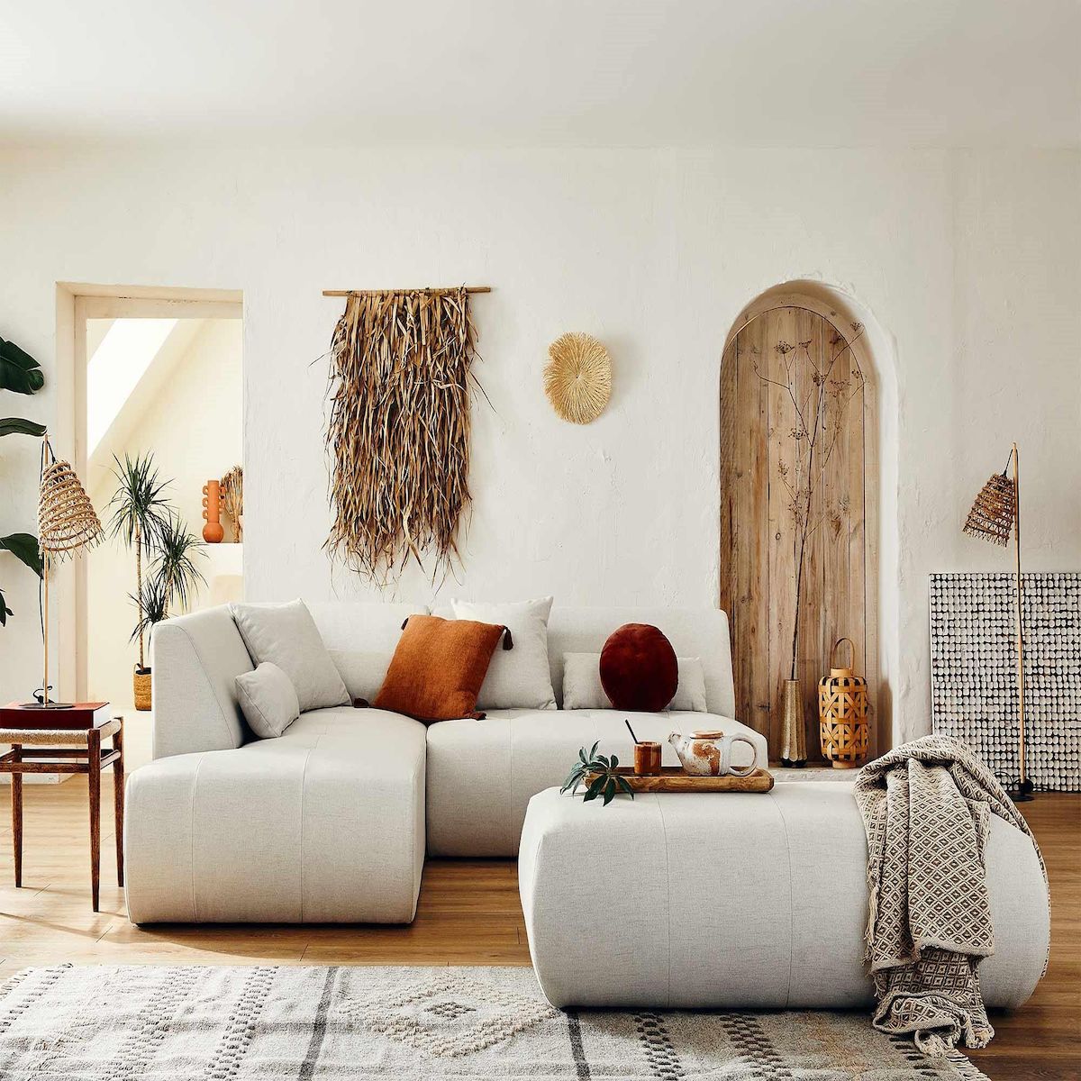 LISA DESIGN Onyx - canapé modulable d'angle gauche 5 places - en tissu