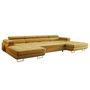 Voir la diapositive 5 : BEST MOBILIER Ayden - canapé panoramique en u 7 places convertible avec coffre et têtières réglables en tissu