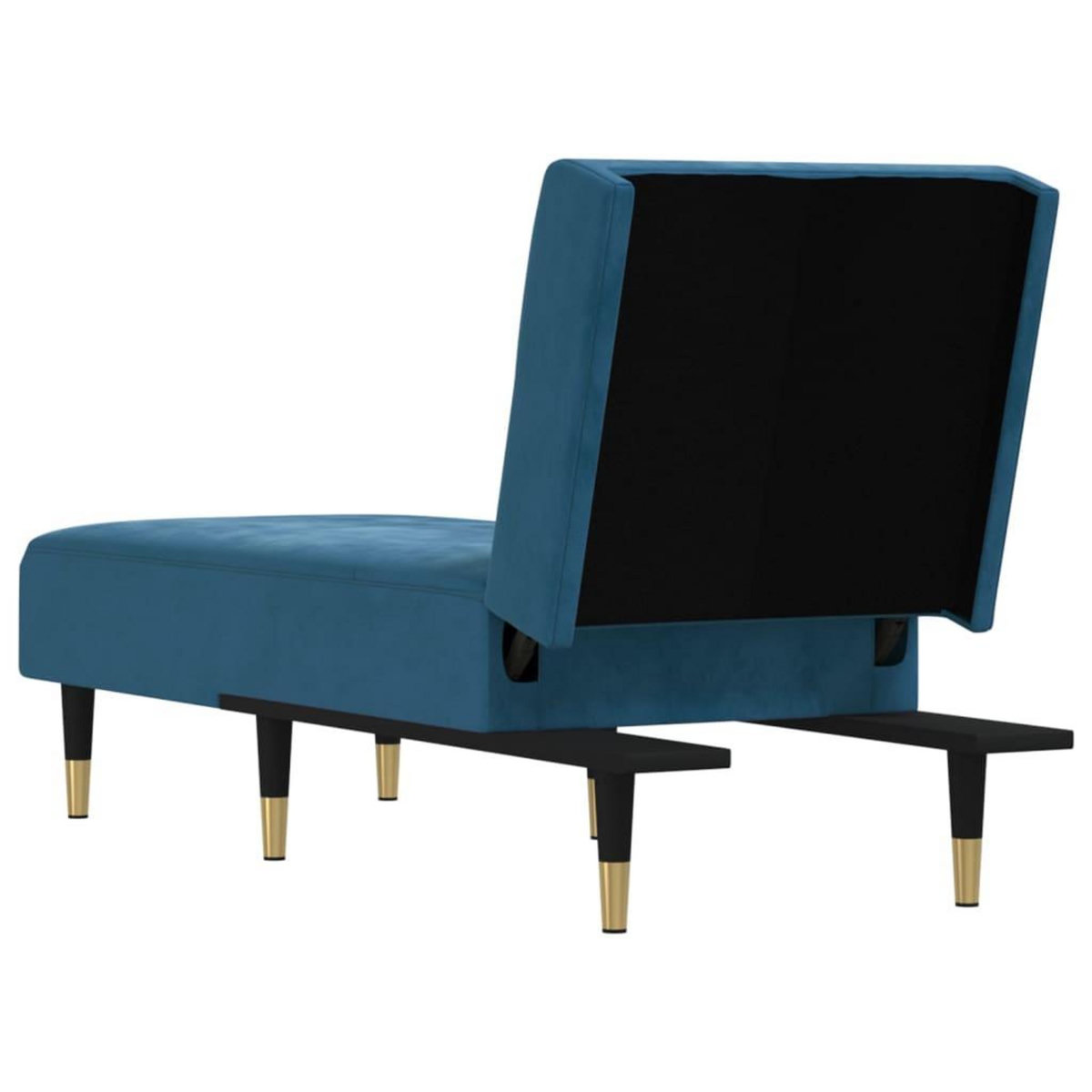 VIDAXL Chaise longue bleu velours
