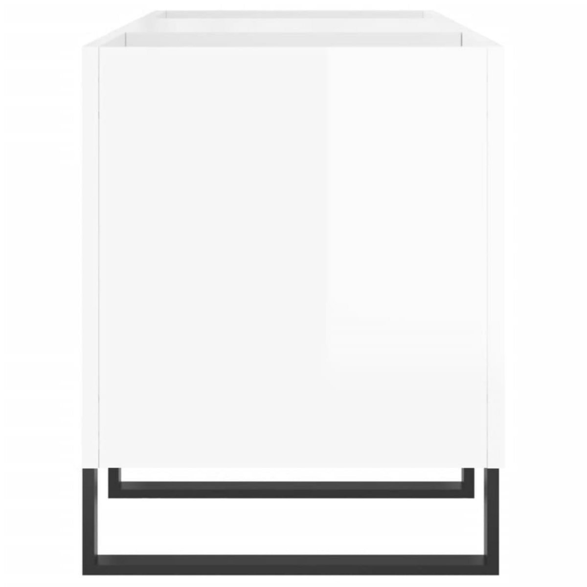 VIDAXL Armoire a disques blanc brillant 121x38x48 cm bois d'ingenierie