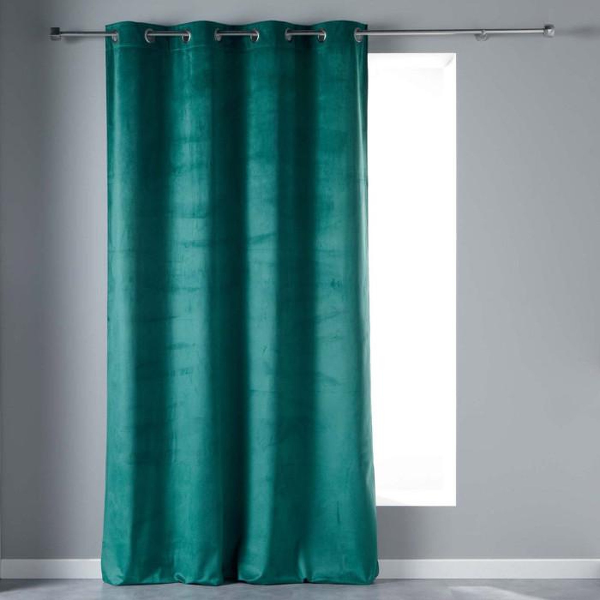 Voir la diapositive 1 : Paris Prix Rideau Velours à Oeillets  Veloutea  140x240cm Vert