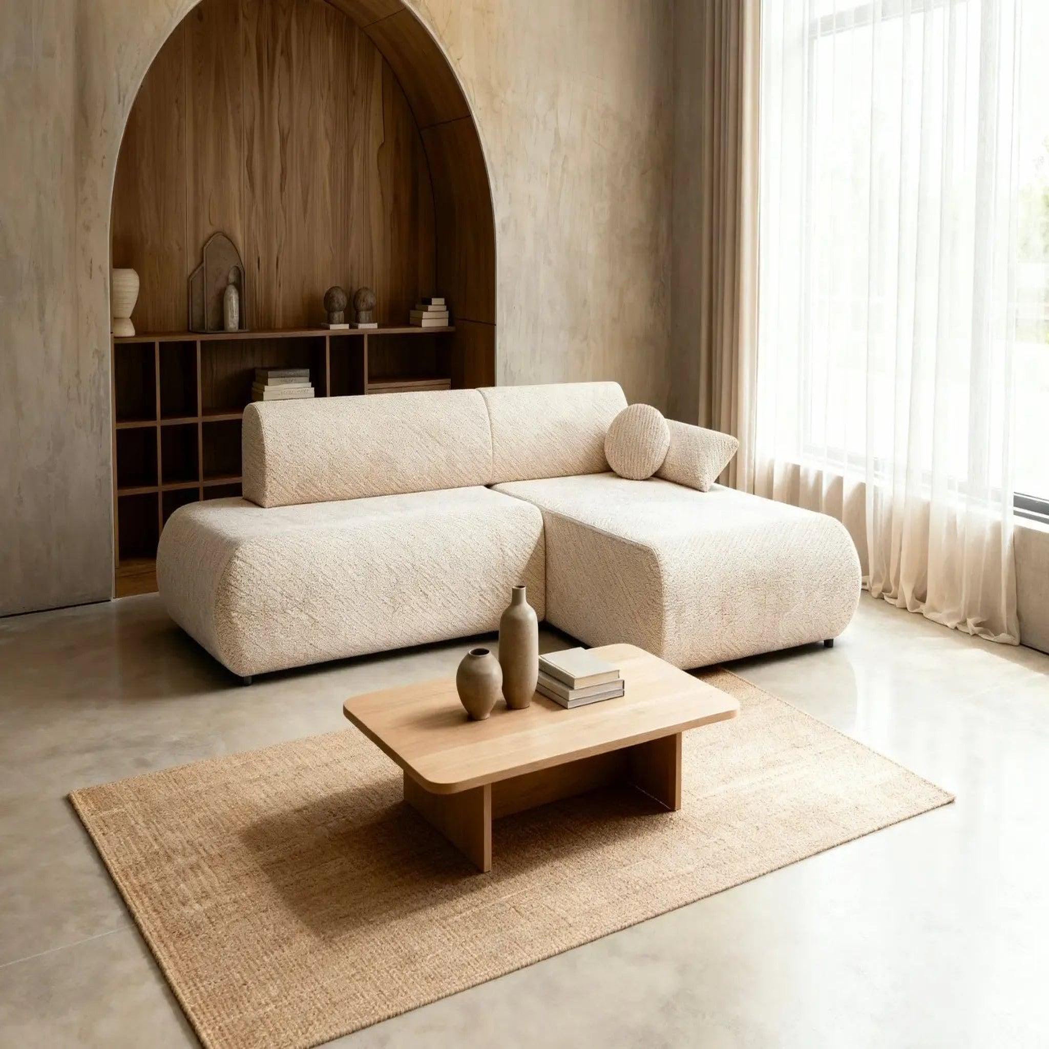 Voir la diapositive 2 : CASANOVA PARIS Levi - canapé d'angle convertible tissu lisse
