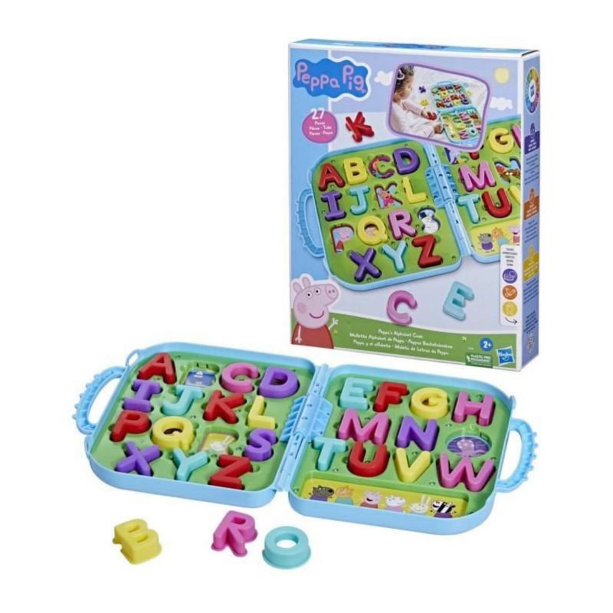 HASBRO Peppa Pig Mallette Alphabet de Peppa, jouet abécédaire pour enfants d'âge préscolaire, a partir de 3 ans