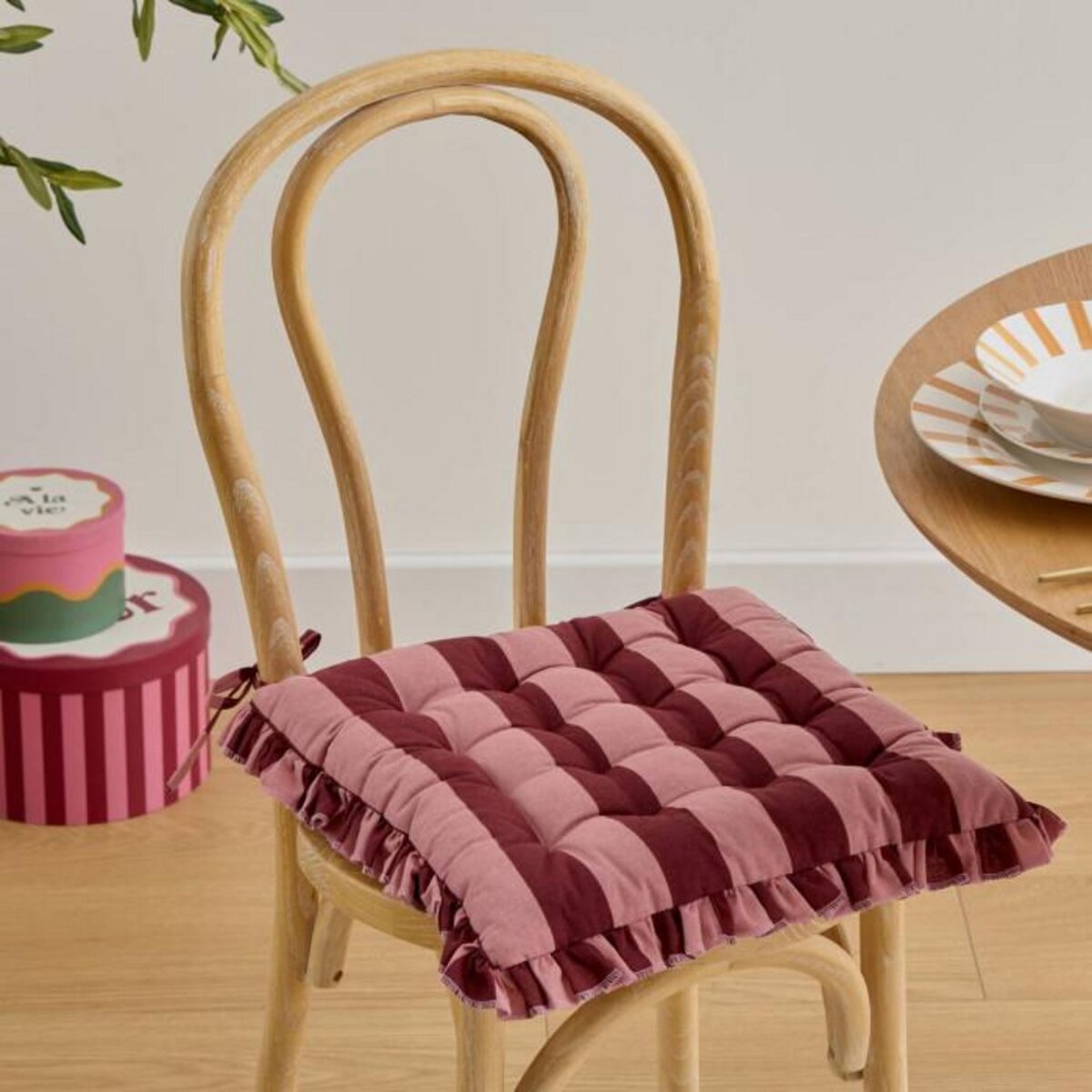 ATMOSPHERA Galette de Chaise  Chéri  38x38cm Rouge