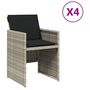 Voir la diapositive 2 : VIDAXL Chaises de jardin avec coussins lot de 4 gris clair poly rotin