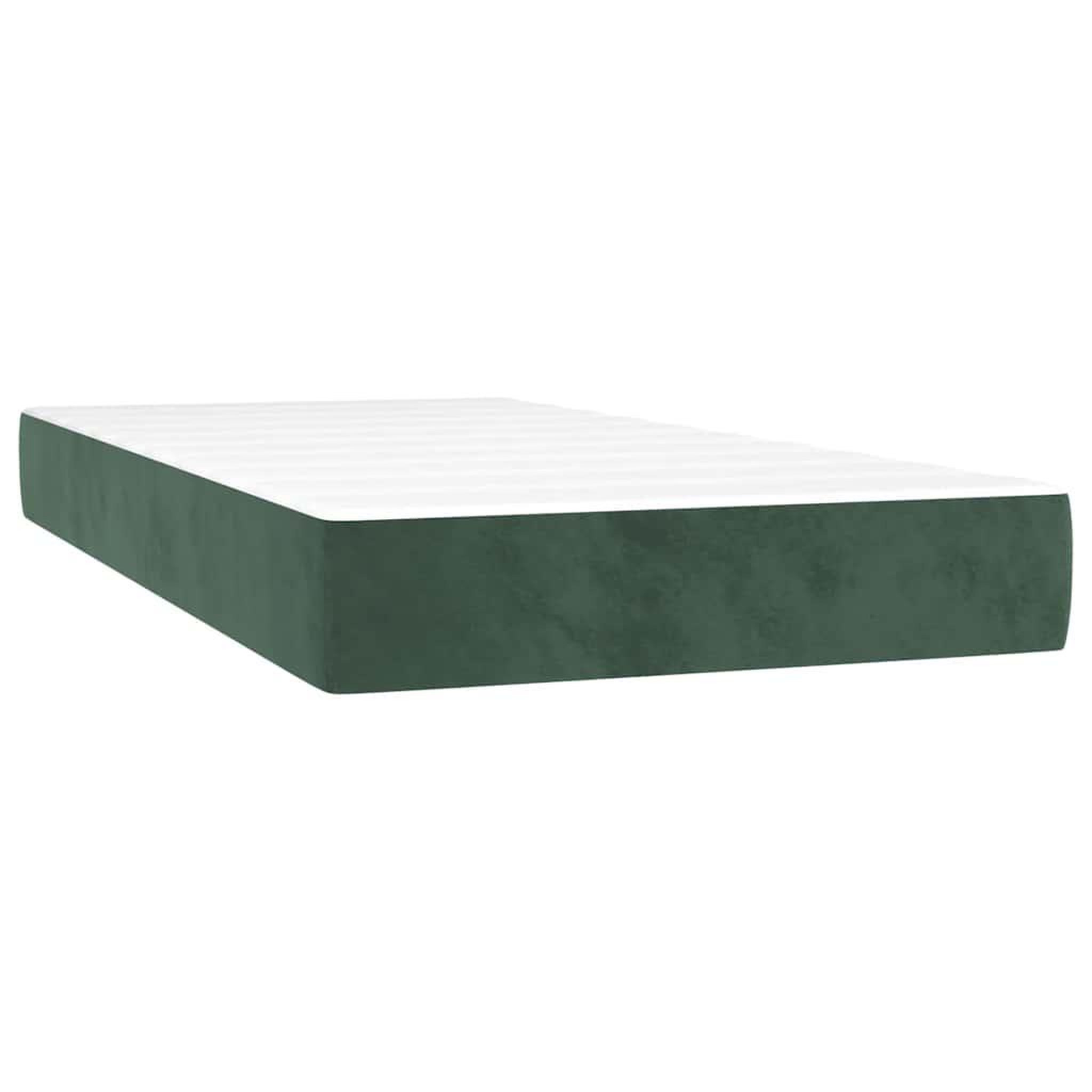 Voir la diapositive 5 : VIDAXL Sommier a lattes de lit et matelas Vert fonce 80x200 cm Velours