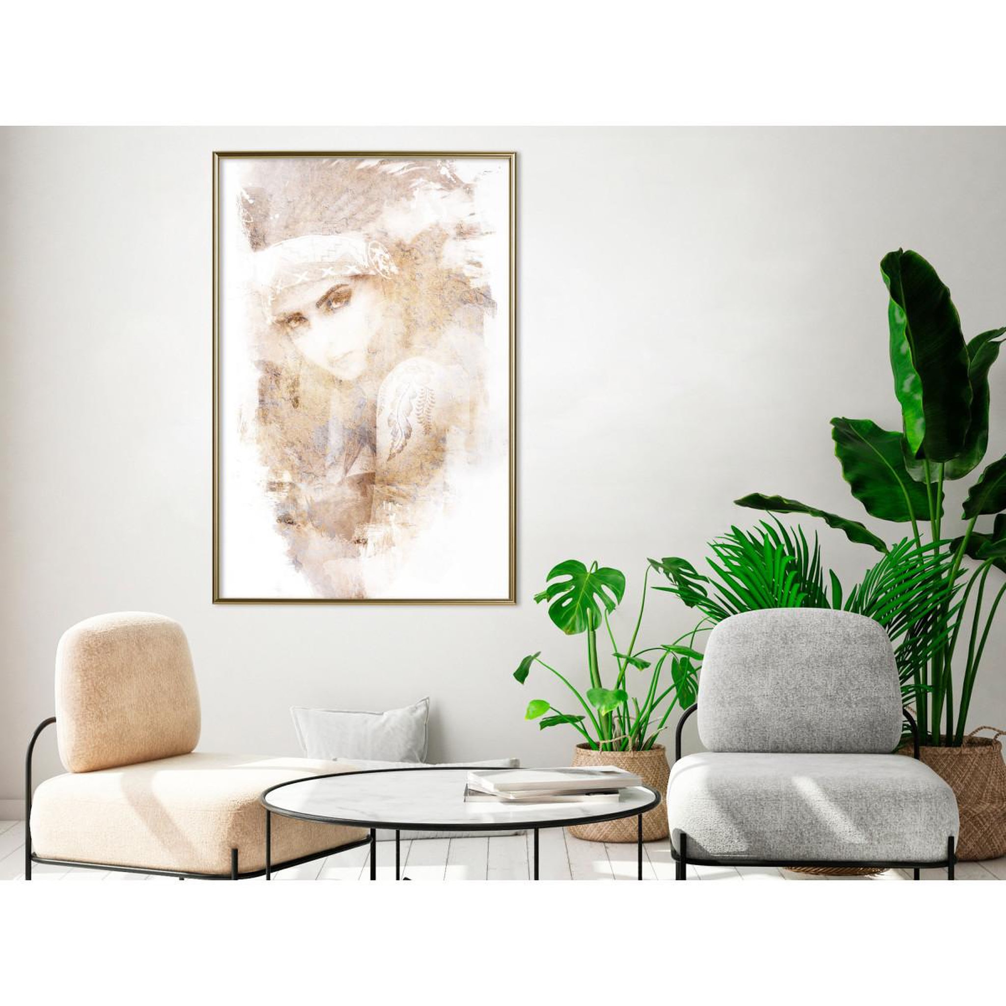 Voir la diapositive 2 : Paris Prix Affiche murale encadrée  mysterious look beige