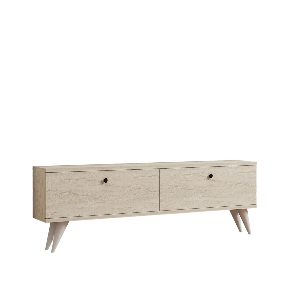 Habitat et Jardin Meuble TV en bois  Parlak  - 160 x 25 x 40 cm - Beige