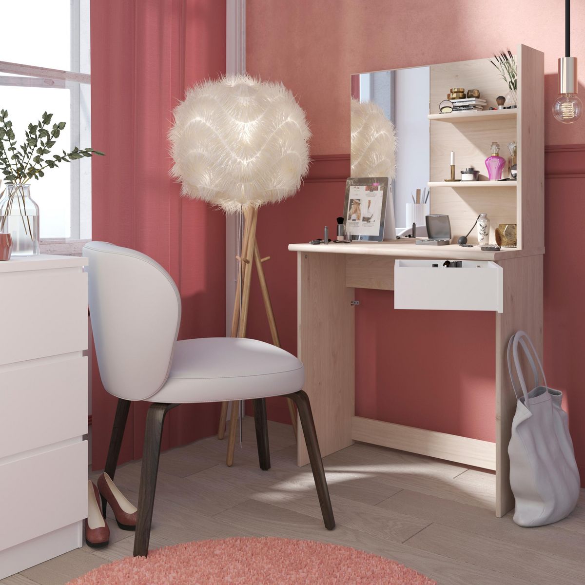 Coiffeuse avec tiroir pivotant BEAUTY 