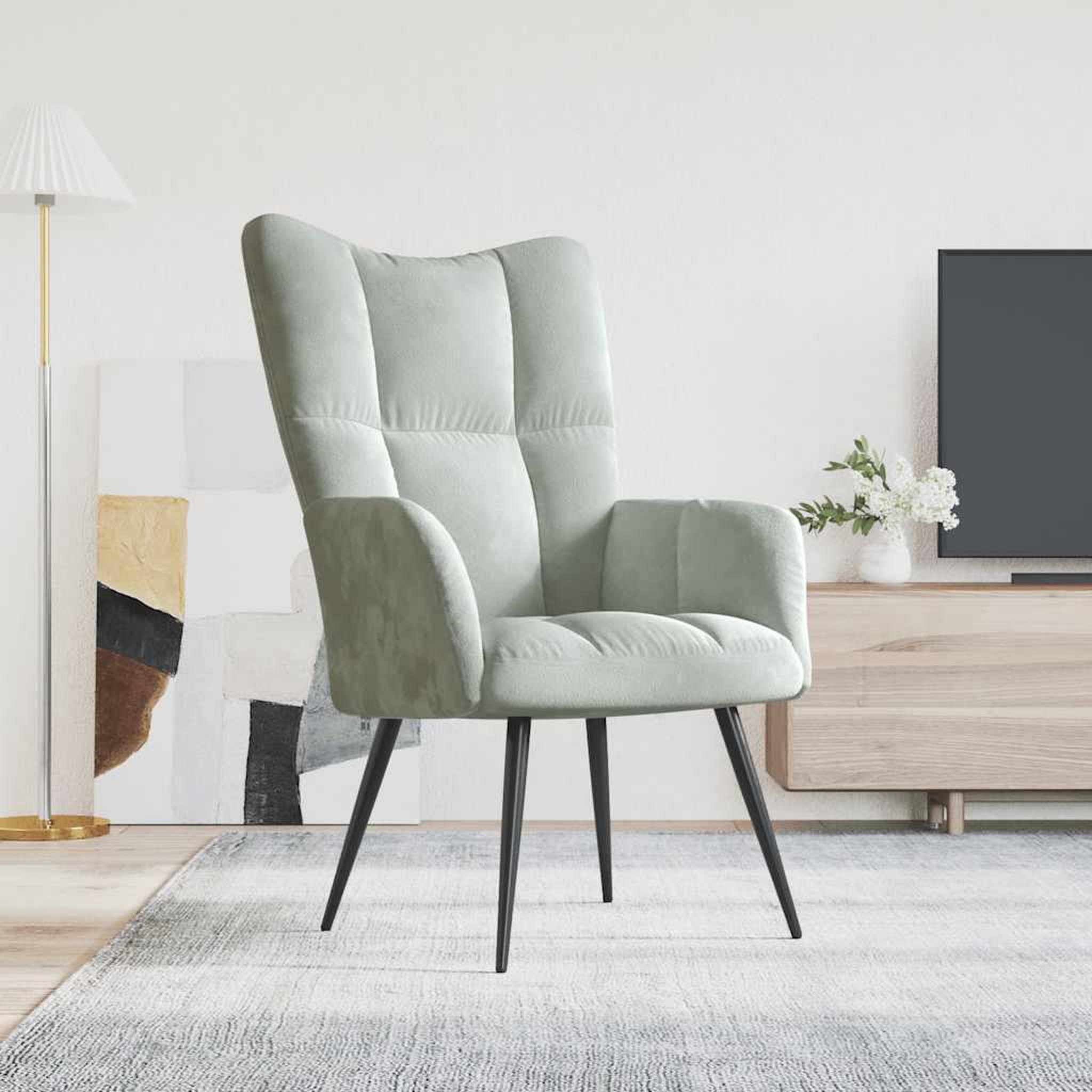 VIDAXL Chaise de relaxation Gris clair Velours