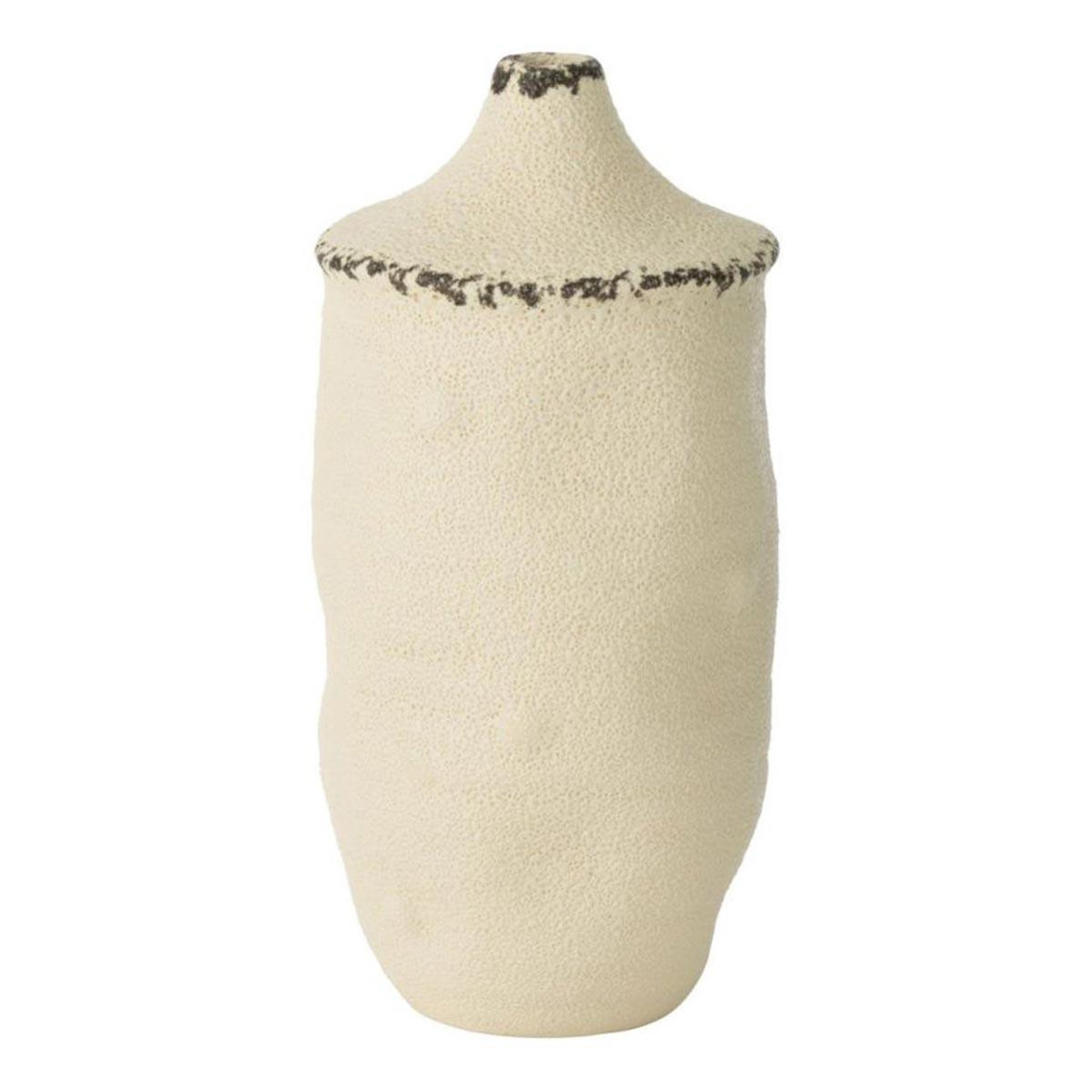 J-LINE Vase Déco en Grès  Bay  28cm Blanc