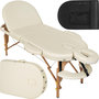 Voir la diapositive 1 : tectake Table de massage portable pliante à 3 zones Largeur 70 cm et rembourrage de 5 cm beige