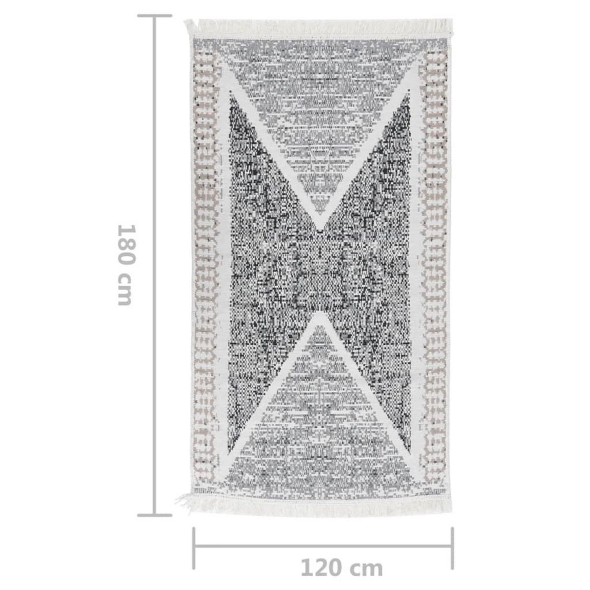 VIDAXL Tapis Noir et gris 120x180 cm Coton