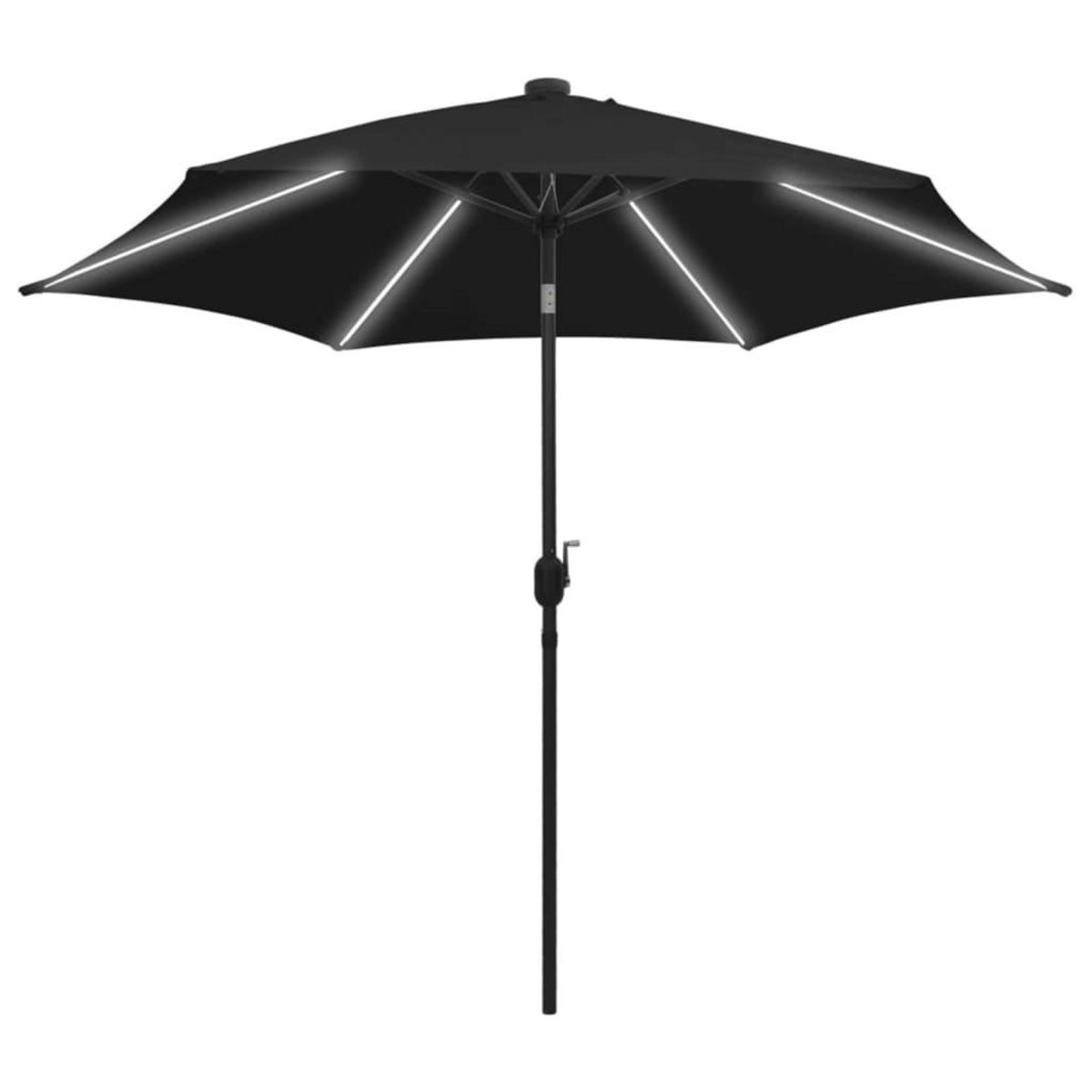 VIDAXL Parasol de jardin avec lumieres LED et mat en aluminium noir