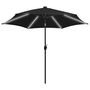 Voir la diapositive 2 : VIDAXL Parasol de jardin avec lumieres LED et mat en aluminium noir