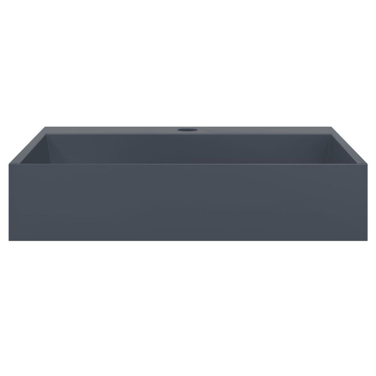 VIDAXL Vasque 50x38x11 cm fonte minerale/marbre anthracite