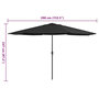Voir la diapositive 6 : VIDAXL Parasol de jardin avec mat en metal 390 cm noir