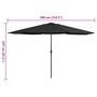 Voir la diapositive 6 : VIDAXL Parasol de jardin avec mat en metal 390 cm noir