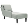 Voir la diapositive 1 : VIDAXL Fauteuil long et coussin et accoudoir droit gris clair velours