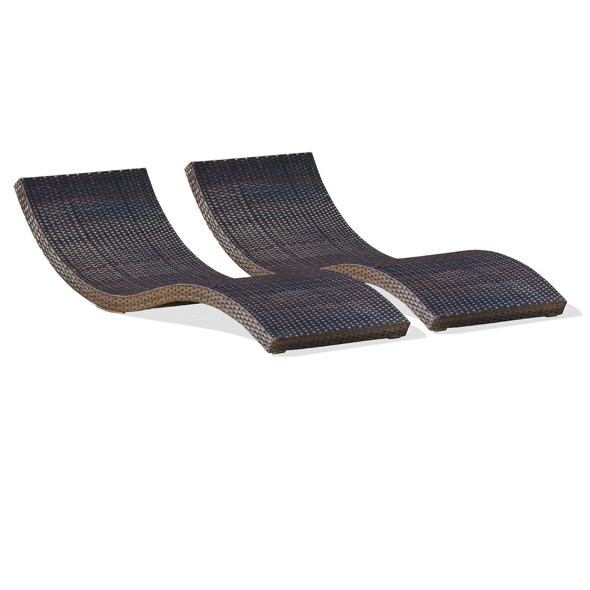 DCB GARDEN Lot de 2 bains de soleil - Chocolat - CANCUN