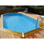 Ubbink Piscine bois Océa 6,10 x 4,00 x 1,30 m - Liner gris - Ubbink