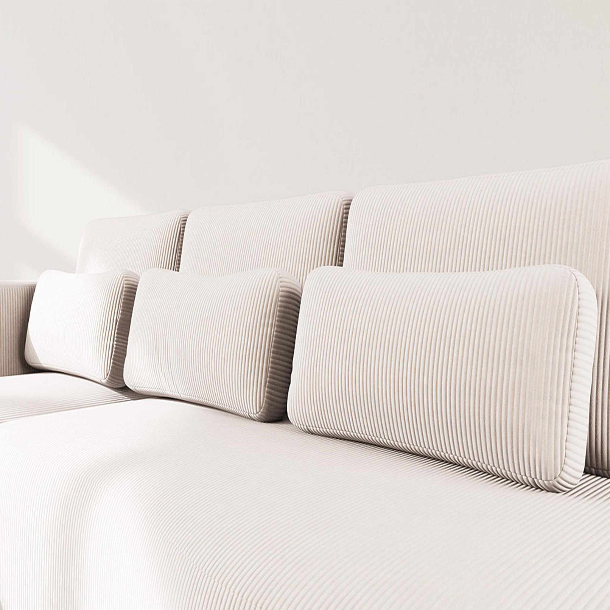 Voir la diapositive 4 : BEST MOBILIER Mahina - canapé d'angle gauche 4 places convertible avec coffre en velours côtelé