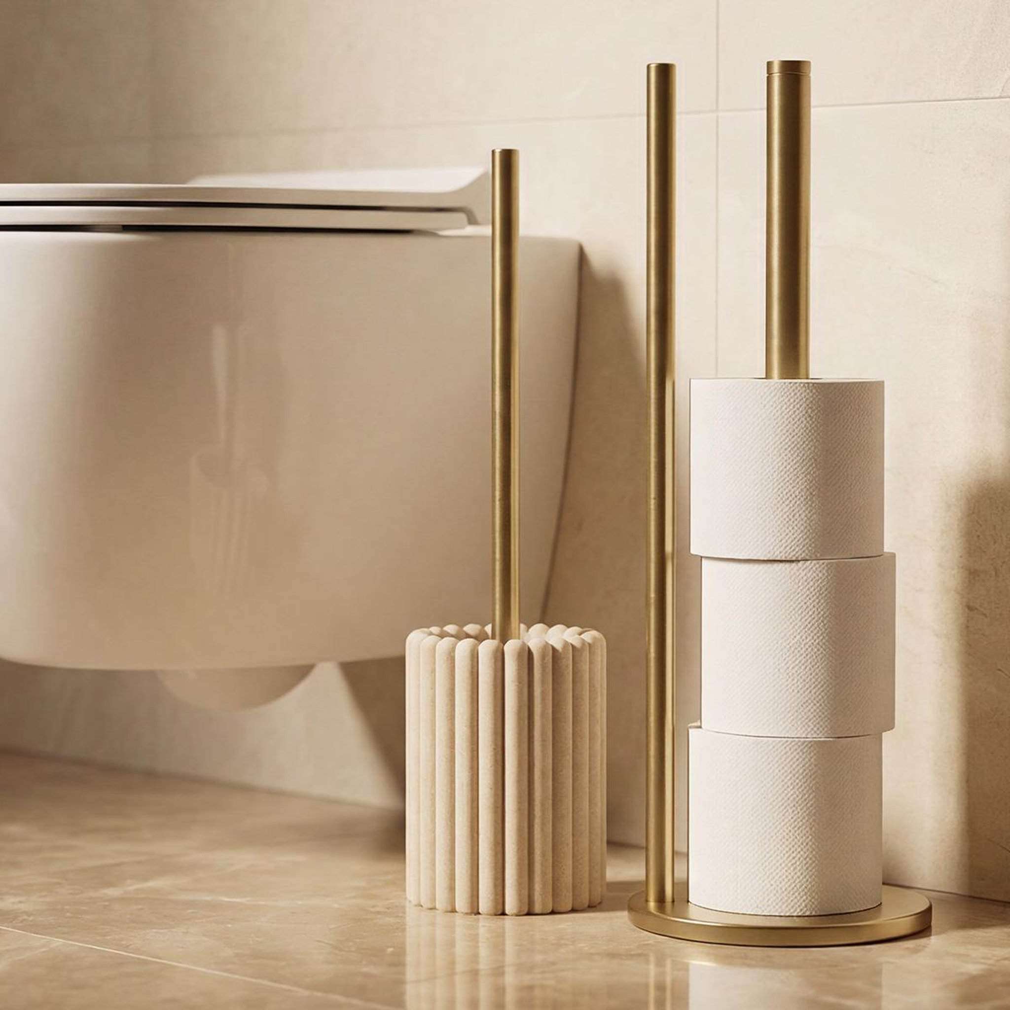 Voir la diapositive 2 : MAISON AUBERTIN Brosse wc resine beige lugano