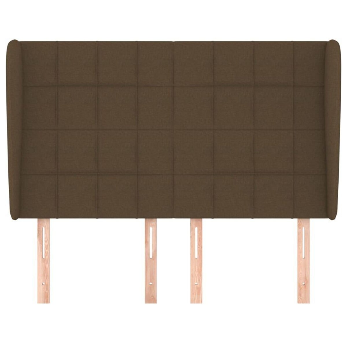 VIDAXL Tete de lit avec oreilles Marron fonce 147x23x118/128 cm Tissu