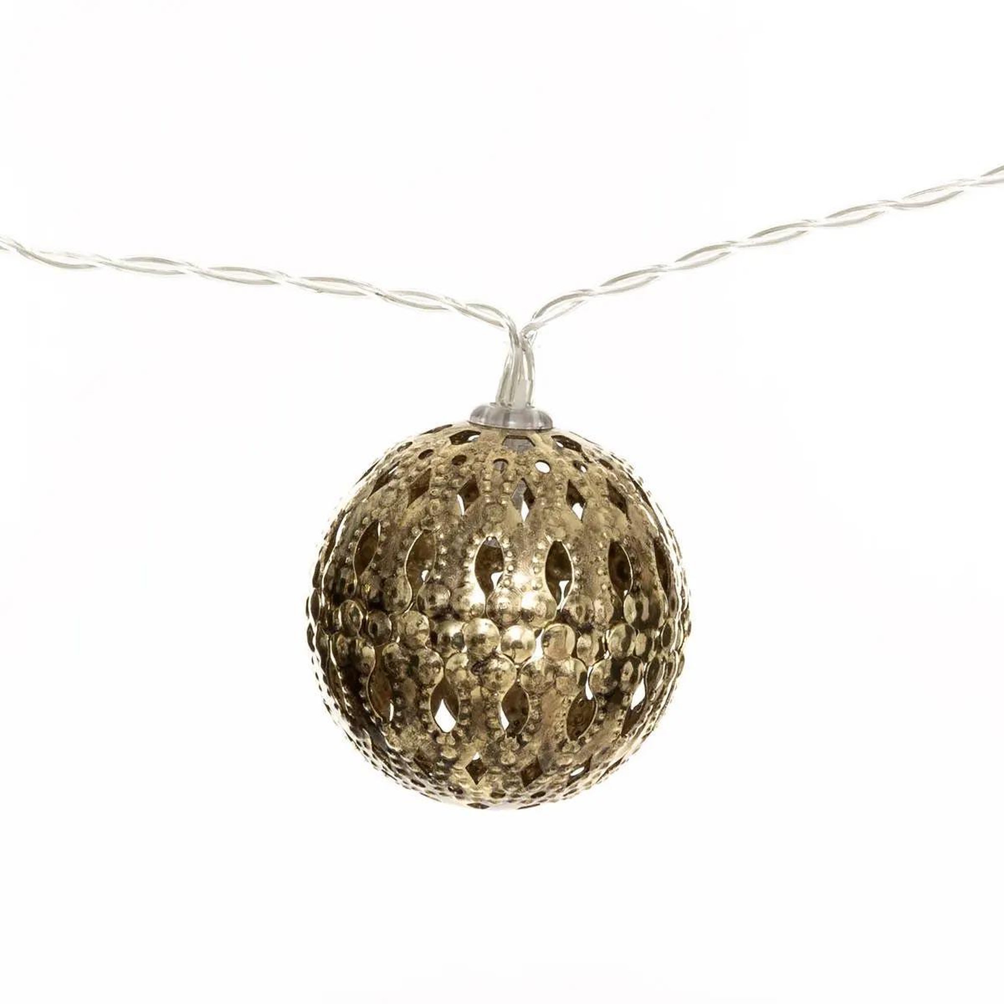 Voir la diapositive 3 : ATMOSPHERA Guirlande lumineuse led  10 boules  165cm or