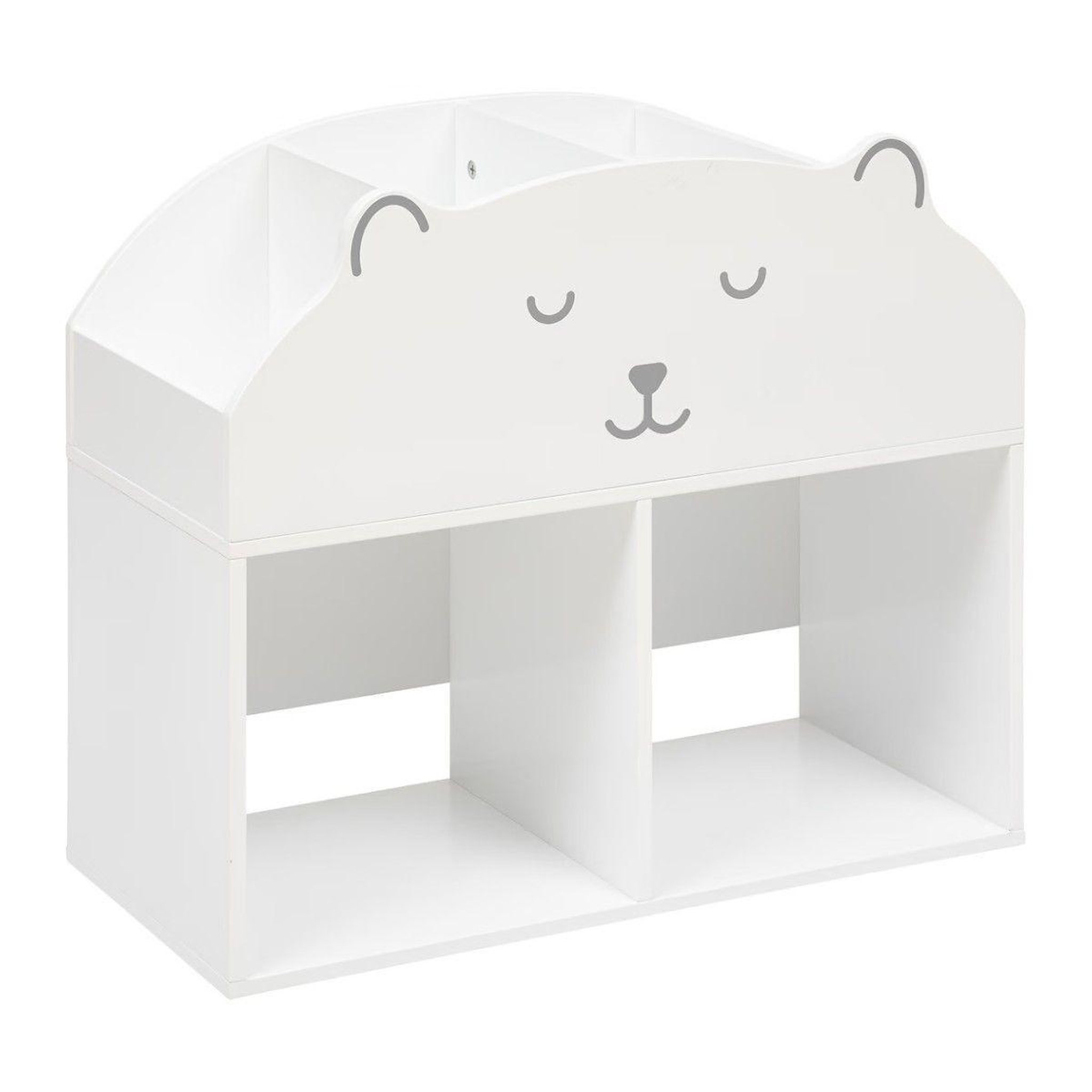 Voir la diapositive 1 : Atmosphera Kids Bibliothèque enfant  ourson  64cm blanc